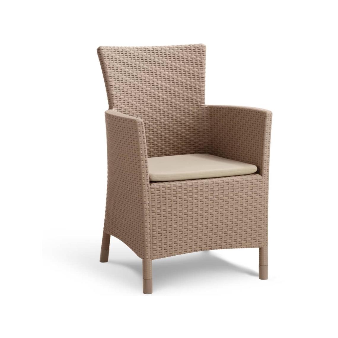 KETER Sillón  exterior terraza resina  con cojín IOWA capuchino AnxPxAl cm 62x60x89