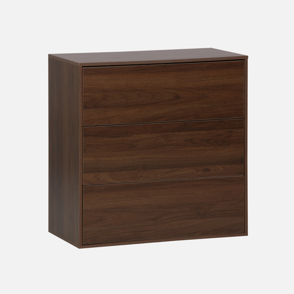 sweeek - Cómoda efecto madera, 3 cajones , Kompo , 70x35x70