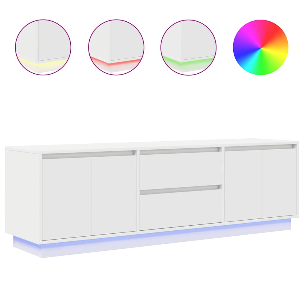vidaXL Mueble de TV con luces LED blanco 160,5x41x50 cm