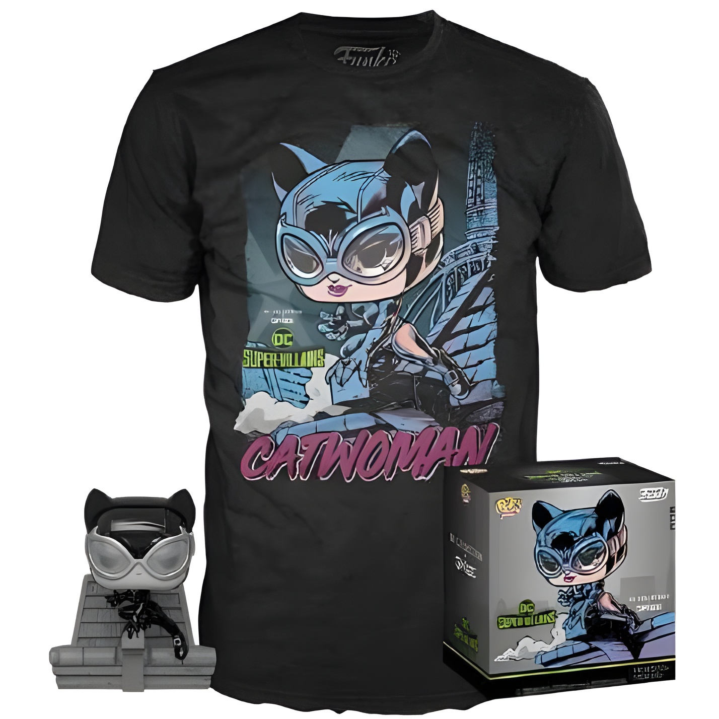 Pop & tee dc jim lee catwoman funko + camiseta talla xl