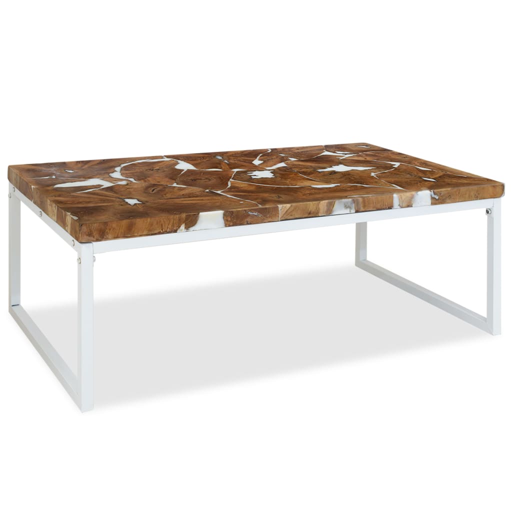 Vidaxl Mesa de Centro de Resina de Teca 110x60x40 Cm Negro
