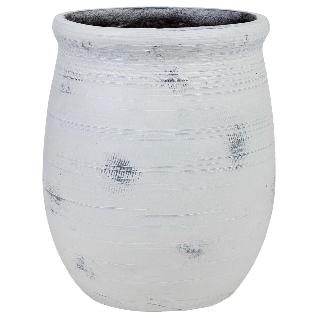 Wonderlust Deco - Macetero de fibra de vidrio blanco 32x32x37,5cm Blanco 32x32x37,5h cm