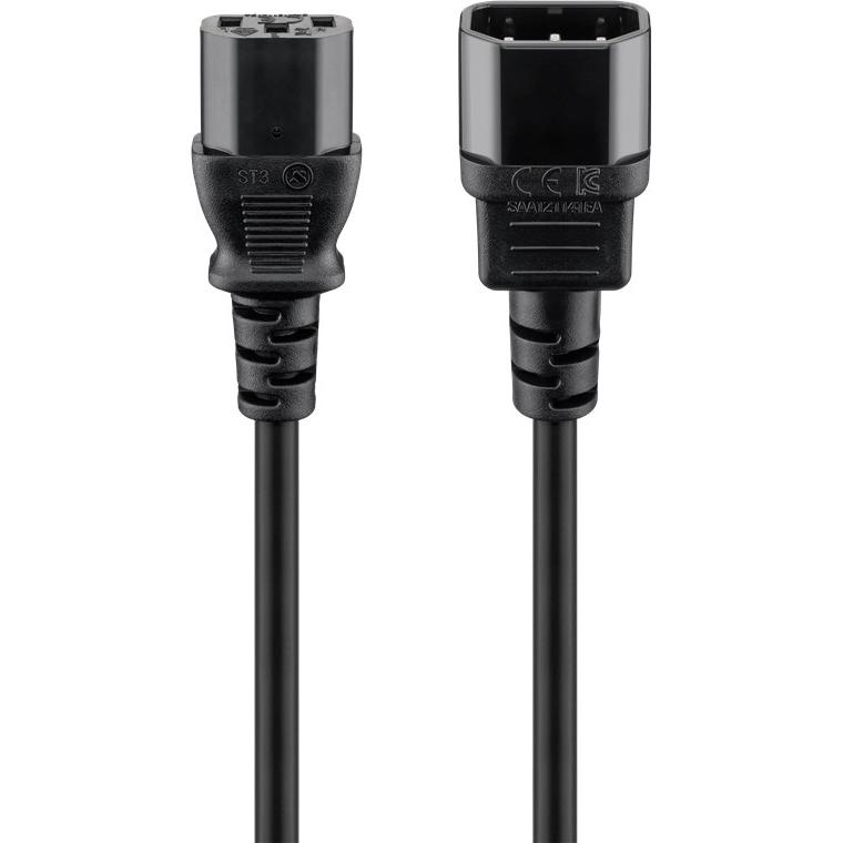 Goobay 95125 cable de transmisión Negro 1 m IEC C14 IEC C13