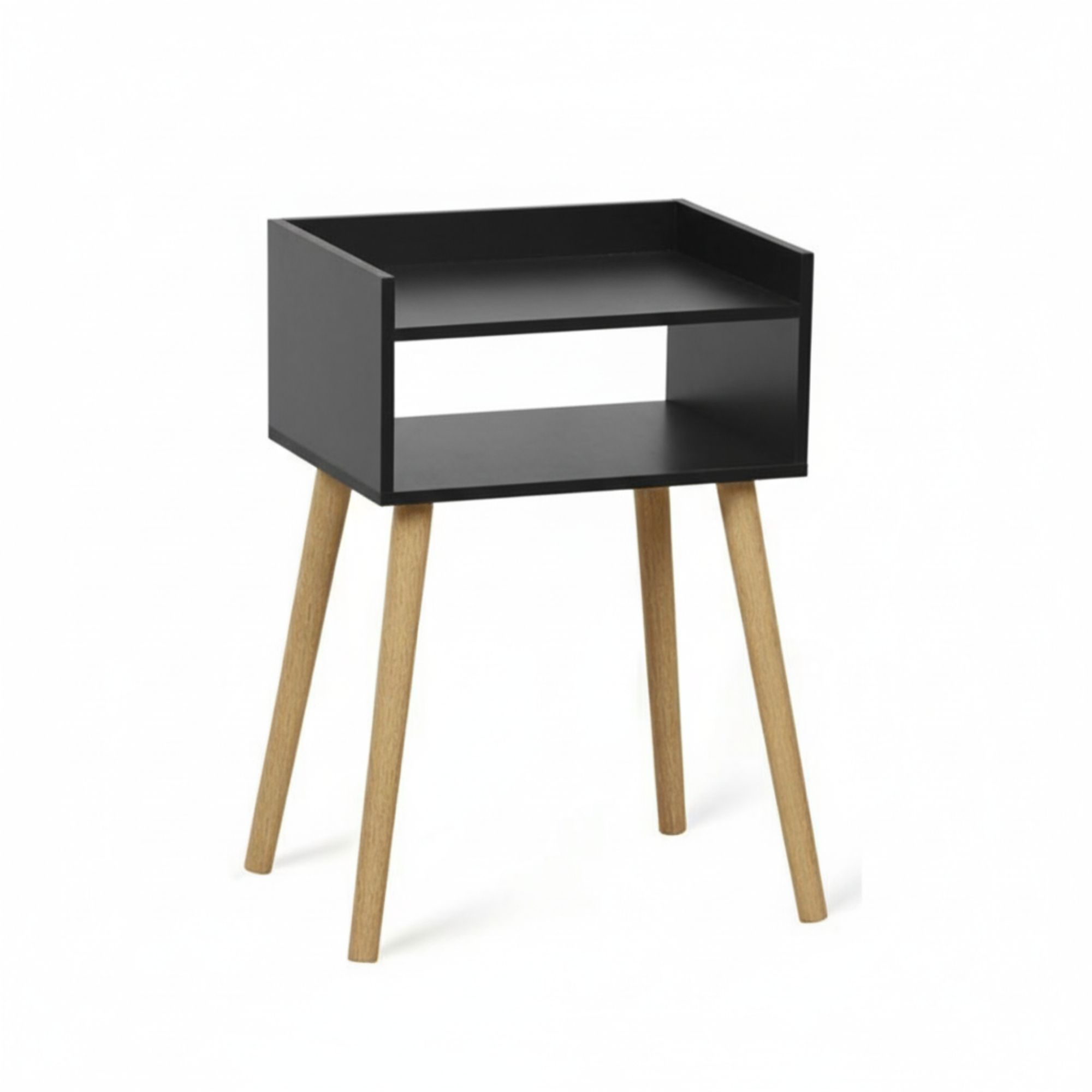 MOBLEKIT | Mesitas de Noche de Madera y Metal, Diseño Nórdico o Industrial con Opciones de Cajón, Puerta o Estantes, Muebles Compactos para Dormitorio
