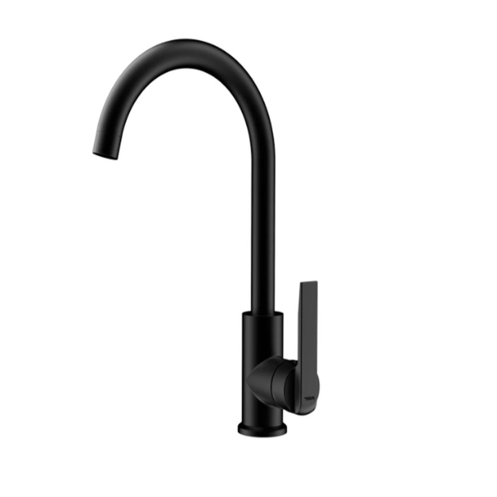 TEKA - Grifo de cocina monomando IN 915 con caño giratorio 360º, altura máxima 33 cm, acabado negro premium para fregaderos modernos y doble seno