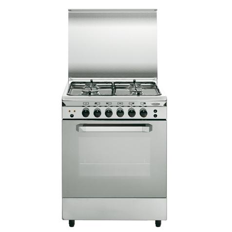 Vitrokitchen - Vitrocerámica mixta UN55IN con quemador triple de gas y 2 placas inducción, 53 cm, acero inoxidable