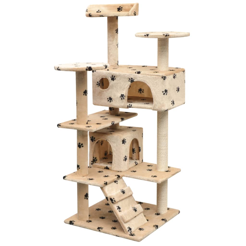 vidaXL Rascador de Gatos con Poste Rascador Sisal Altura 125cm Mascotas Color Beige,  Gris,  Azul oscuro y mas
