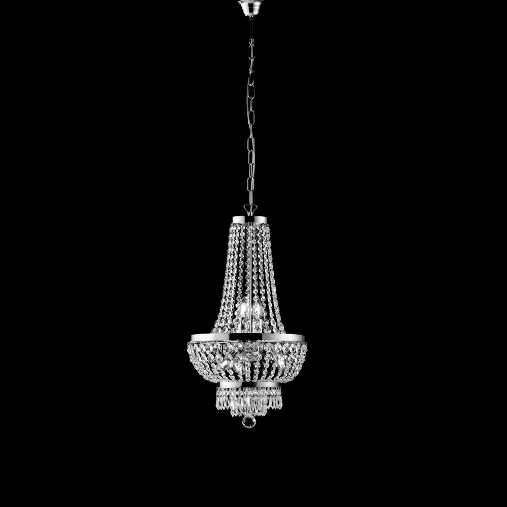 Araña Clásica Mozart Chrome 5 Luces E14