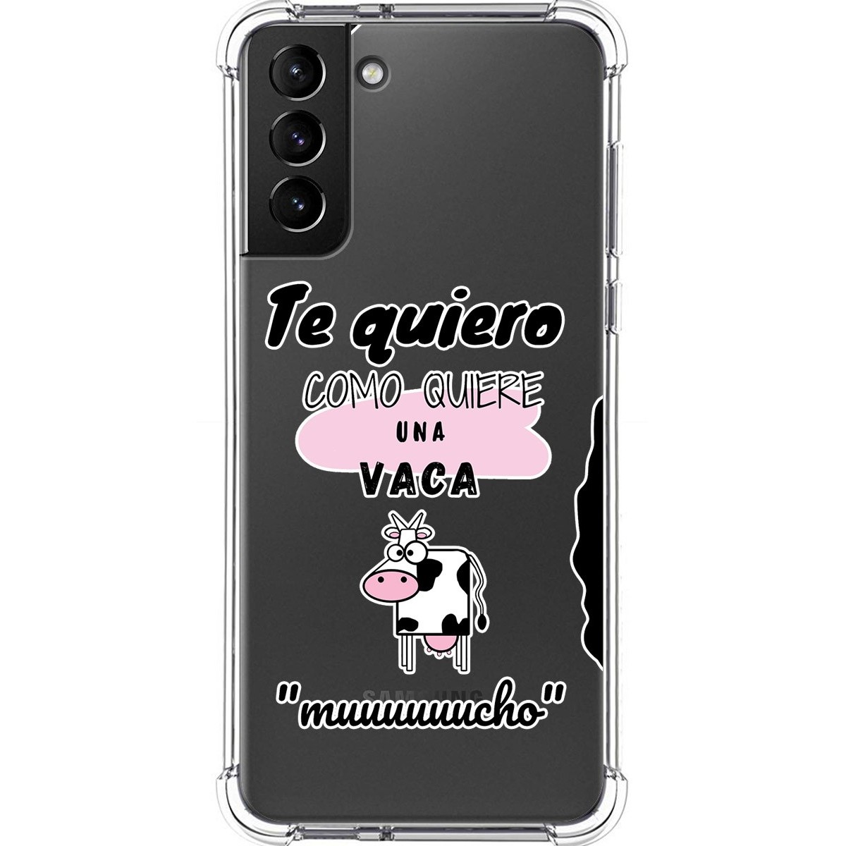 Tumundosmartphone Funda Silicona Antigolpes para Samsung Galaxy S21+ Plus 5G diseño Vaca Dibujos
