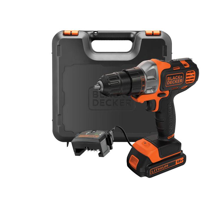 BLACK & DECKER | Taladro atornillador inalámbrico Multievo | MT218K-QW | 18 de mayo | 1,5 Ah | Litio