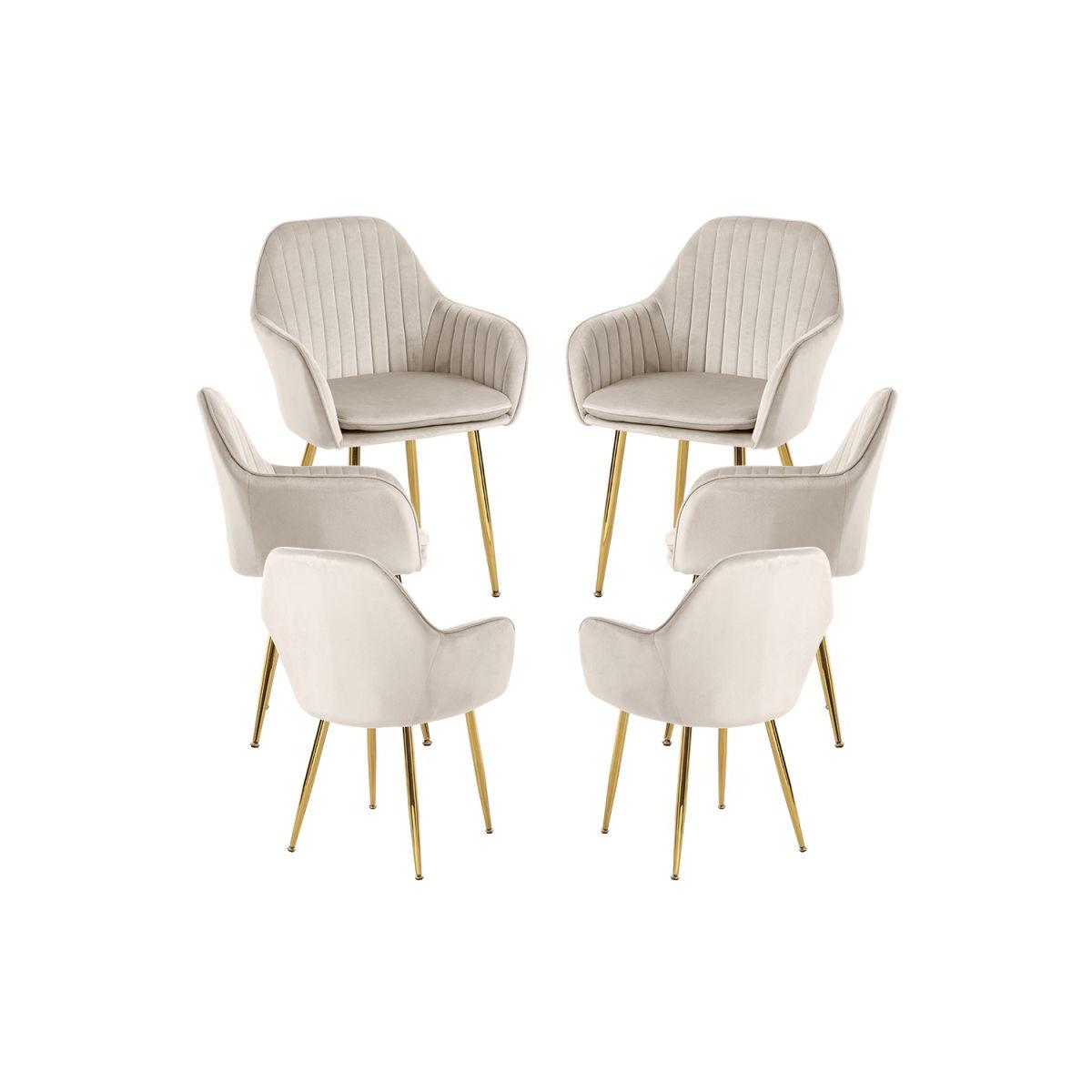 Regalos Miguel - Packs Sillas Comedor - Pack 6 Sillas Chic Golden - Beige