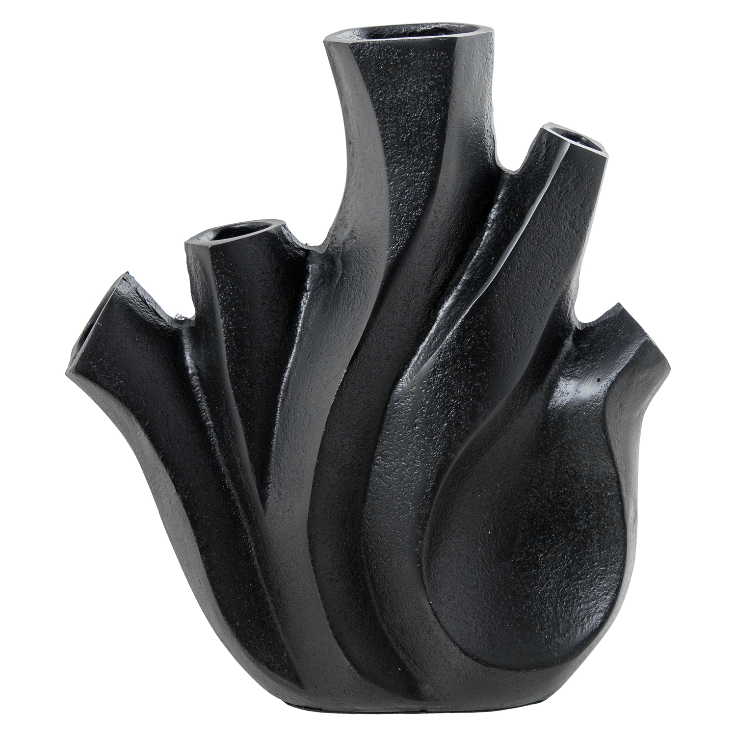 Jarron aluminio 25cm negro rugoso 23x10x25cm