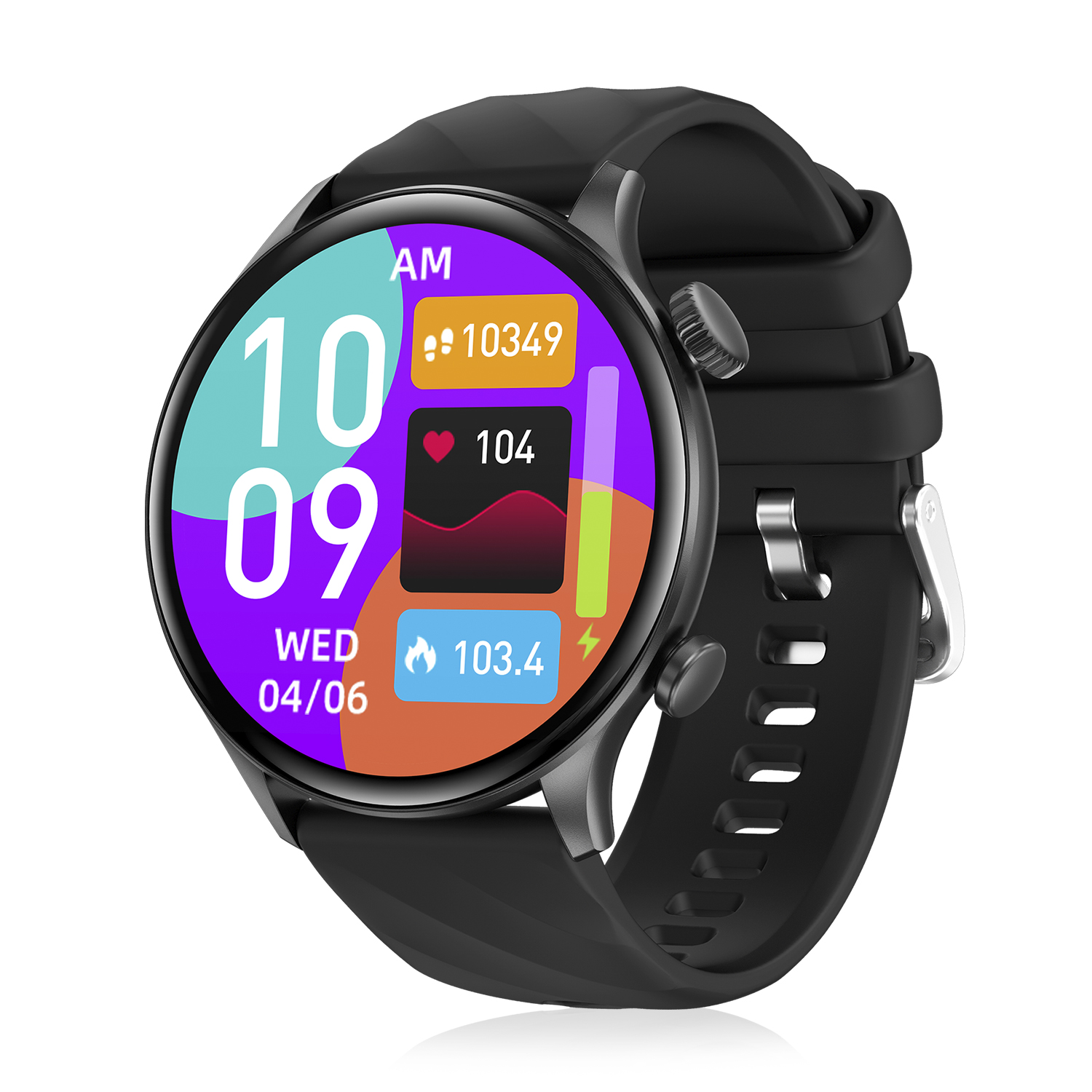 DAM.Smartwatch ZW63 con llamadas bluetooth, termómetro, glucosa en sangre y corona multifunción. 4,5x0,8x4,8cm