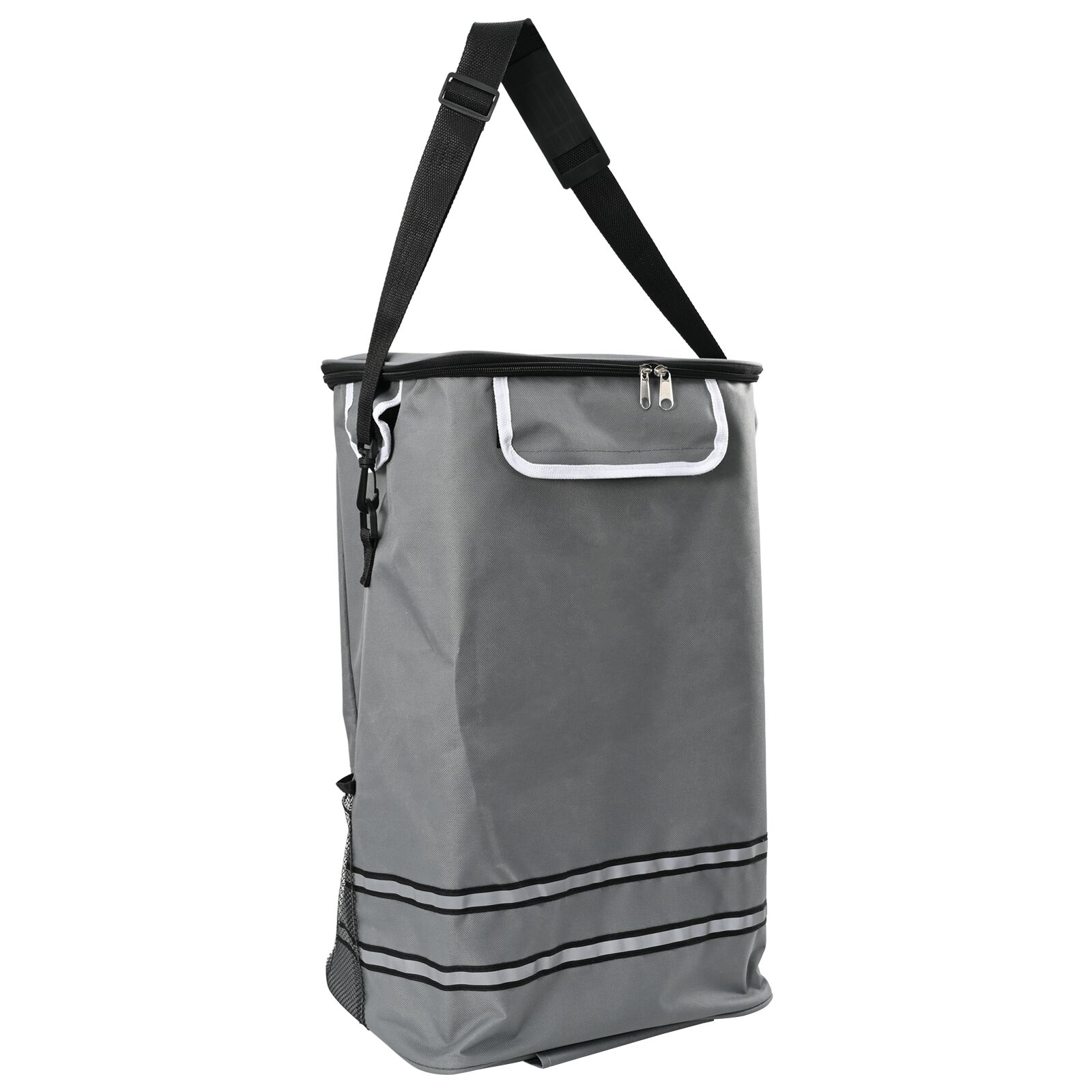 Carro de Compras vidaXL con Ruedas y Asa Ajustable Gris 40 L