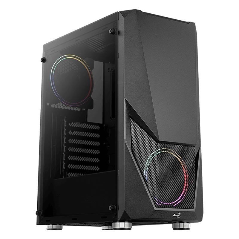 CAJA SEMITORRE Aerocool ZAURON Negro - 2*USB3.0 - USB2.0 - AUDIO HD - GPU HASTA 325MM - PANEL LATERAL TRANSPARENTE - VENTILADOR