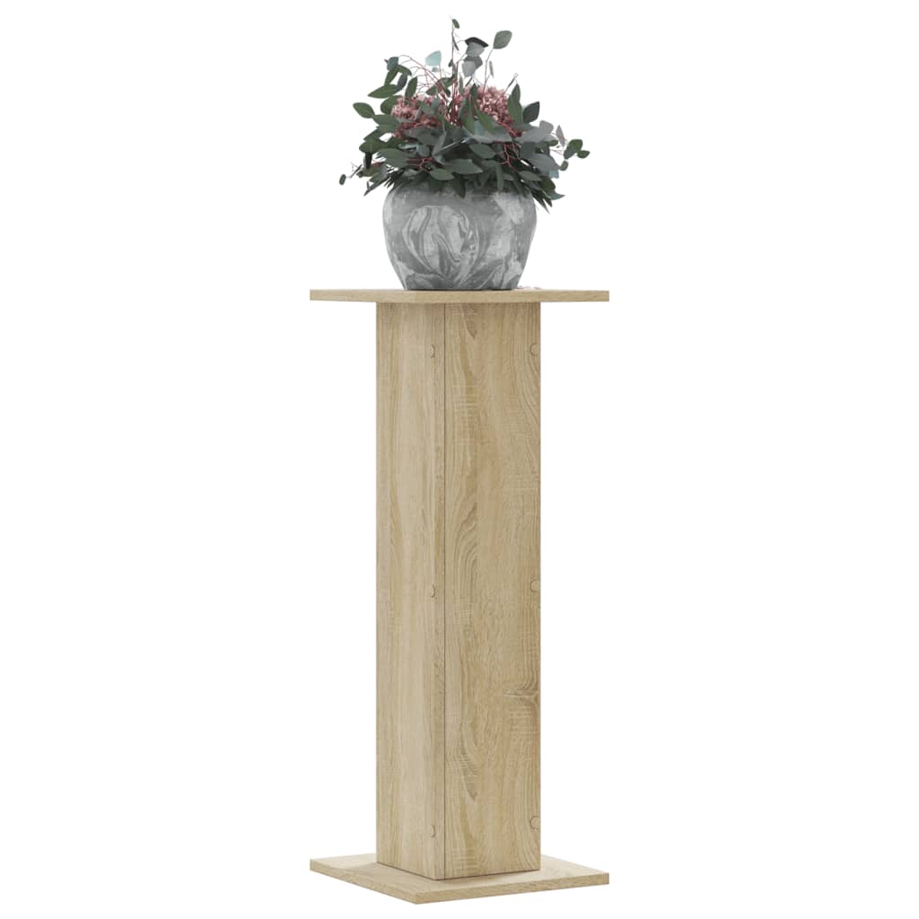 vidaXL Soportes de plantas 2 uds madera 30x30x80 cm Color Gris sonoma,  Blanco,  Negro y mas