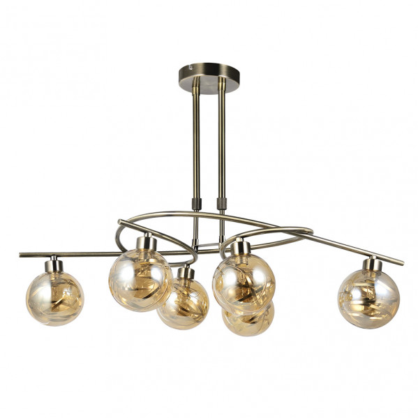 FABRILAMP Lampara modelo VARANASI cuero de 6 luces