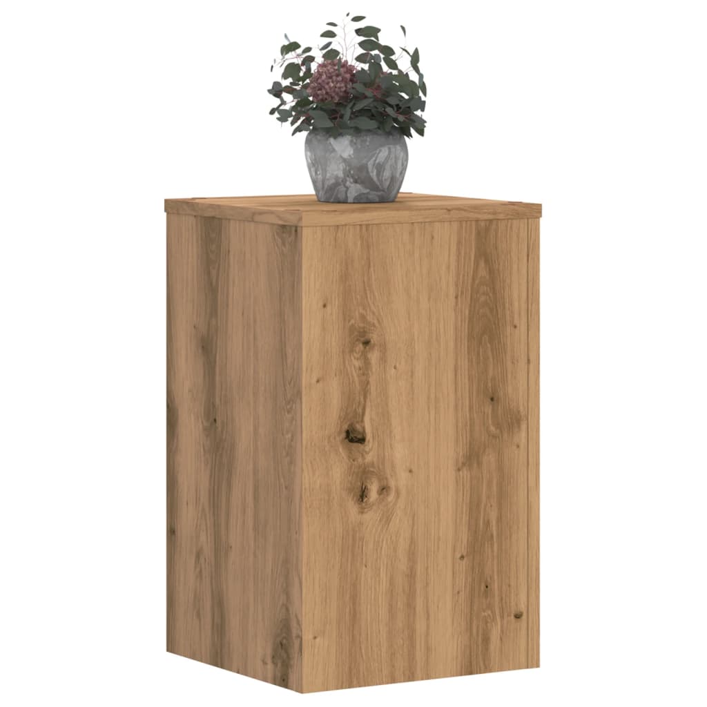 vidaXL Soportes de plantas 2 uds madera 30x30x50 cm Color Gris hormigón,  Gris sonoma,  Blanco y mas