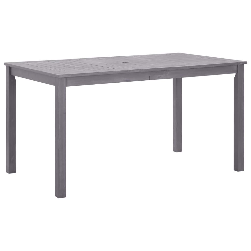 vidaXL Mesa de jardín madera maciza de acacia gris lavado 140x80x74 cm
