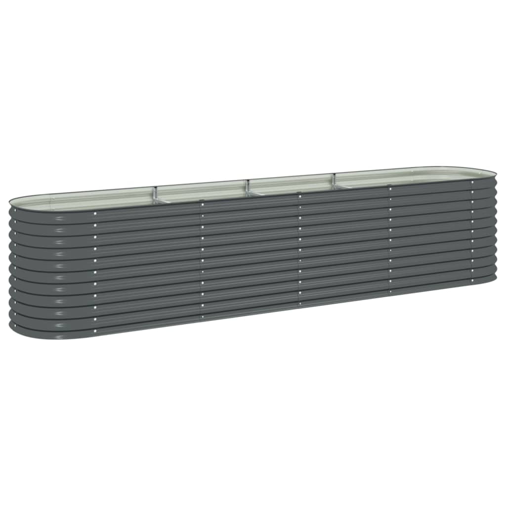 vidaXL Arriate de acero galvanizado 400x80x81 cm Color Plateado,  Gris,  y mas