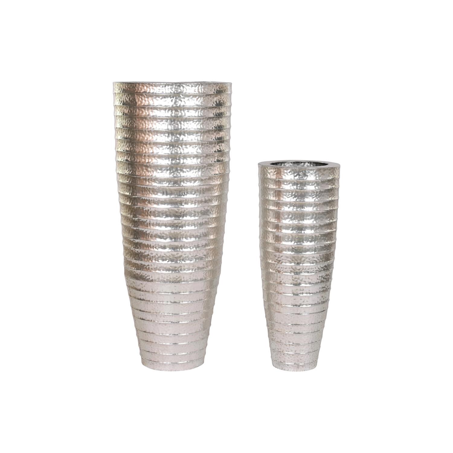 Macetero Set 2 Metal 51X51X122 Plateado El mejor complemento para tu hogar -Fijalo-