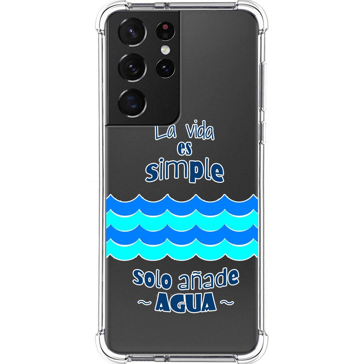 Tumundosmartphone Funda Silicona Antigolpes para Samsung Galaxy S21 Ultra 5G diseño Agua Dibujos