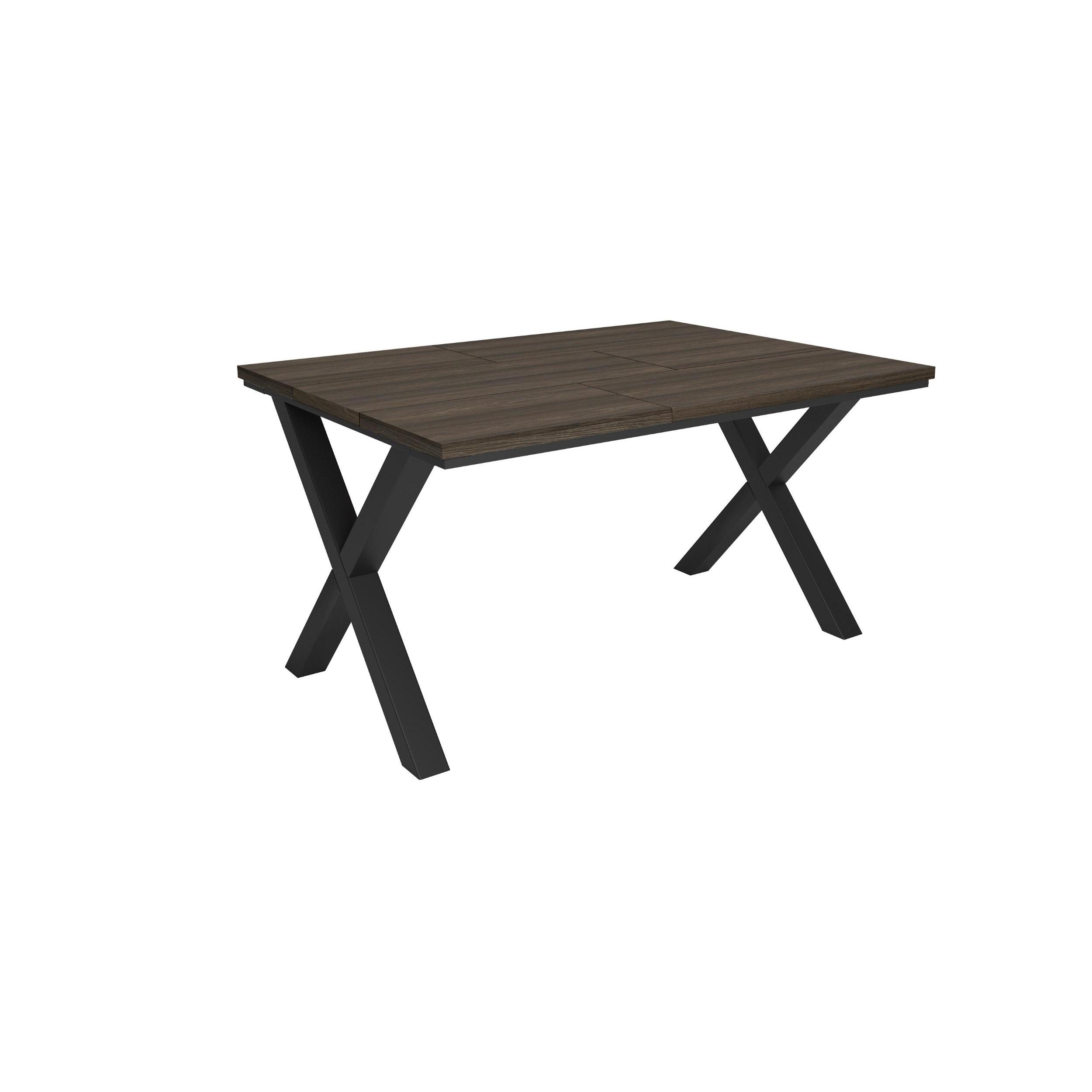 Skraut Home, Mesa Comedor, Mesa Fija Cocina y Salón, 140x90x74cm, Para 6 comensales, Muebles Comedor, Roble oscuro