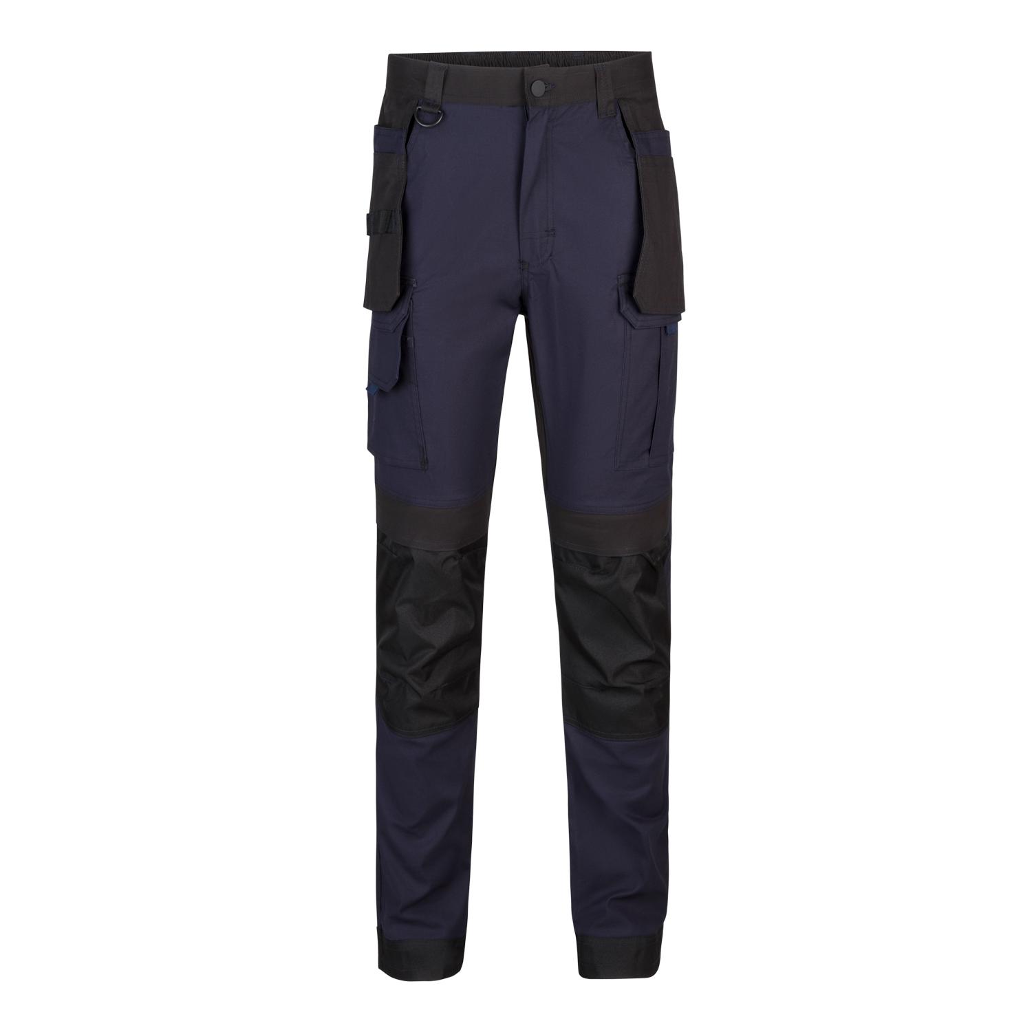 Pantalón de Trabajo Multibolsillos Velilla 103019S de Canvas Strecth Elástico con Refuerzos en Rodillas y Culera.