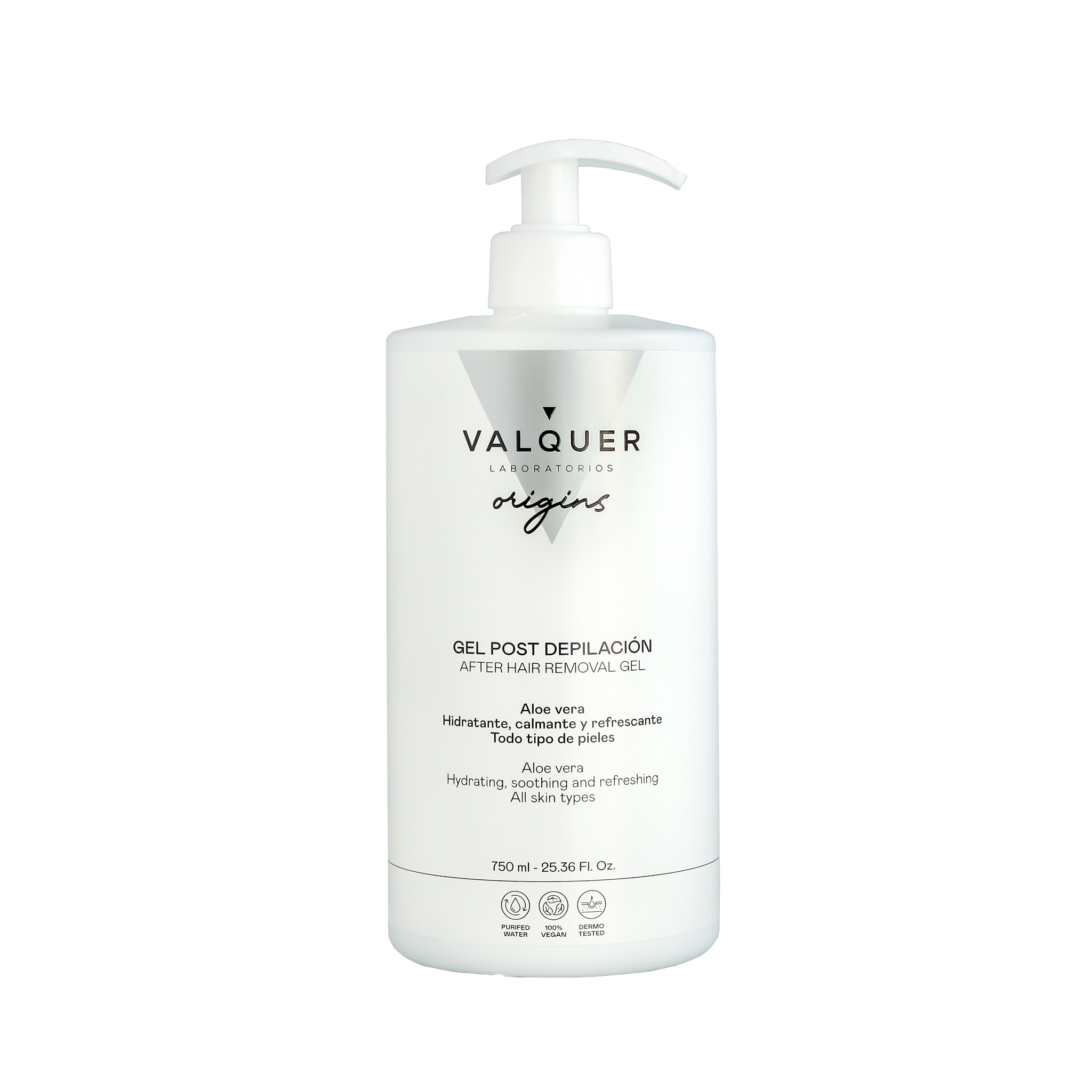 Valquer Laboratorios Gel Postdepilación con Aloe Vera 750 Ml - Hidratación Profunda y Calma la Piel Irritada