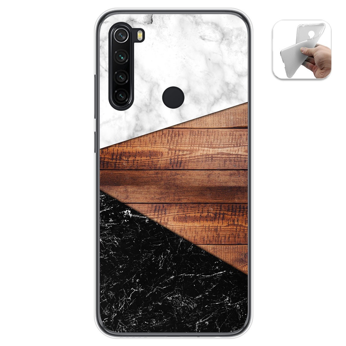 Tumundosmartphone Funda Gel Tpu para Xiaomi Redmi Note 8T diseño Mármol 11 Dibujos