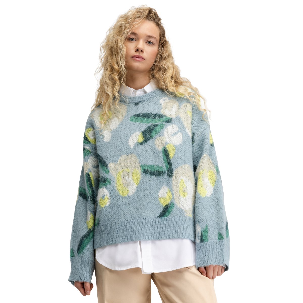 SIROKO - Jersey holgado de punto para Mujer Siroko Mainau-W Blue_
