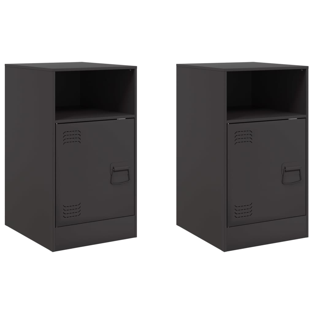 Mesitas de Noche Vidaxl Acero 34,5x39x62 Cm Negro