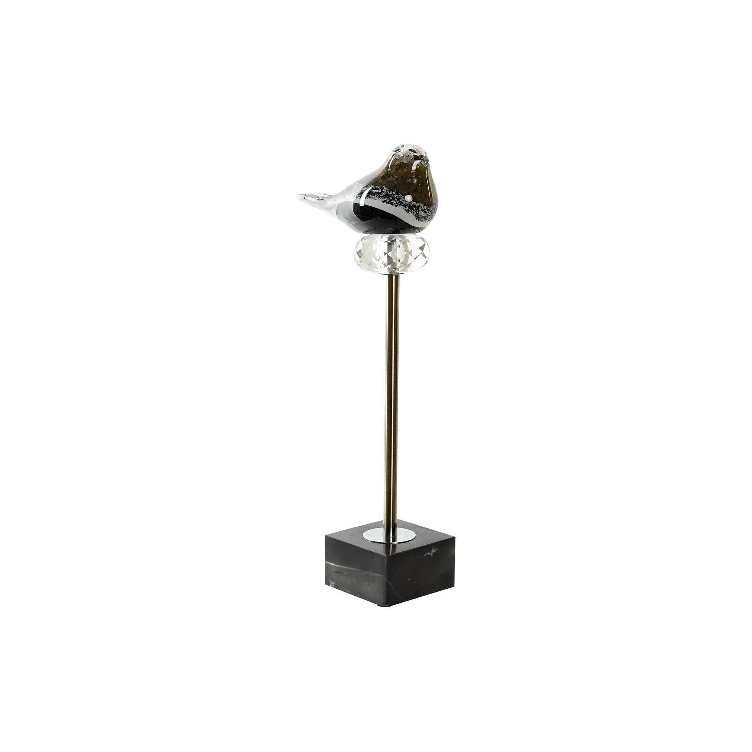 FIGURA CRISTAL MARMOL 18X9X42 PAJARO TRICOLOR LD188856