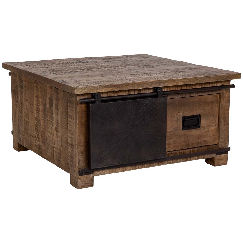 Wonderlust Deco - Mesa de centro de madera marrón 90x90x46h cm Marrón 90x90x46h cm