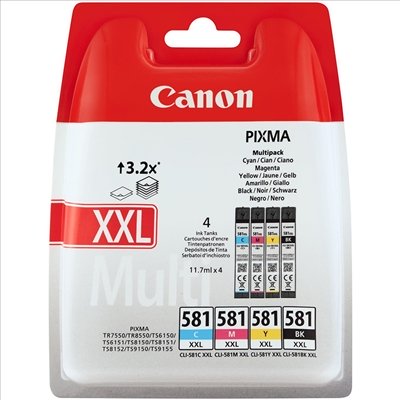 Canon cli581xxl cmyb multipack pixma tr8550 ts6250 multipack 4- colores alarma