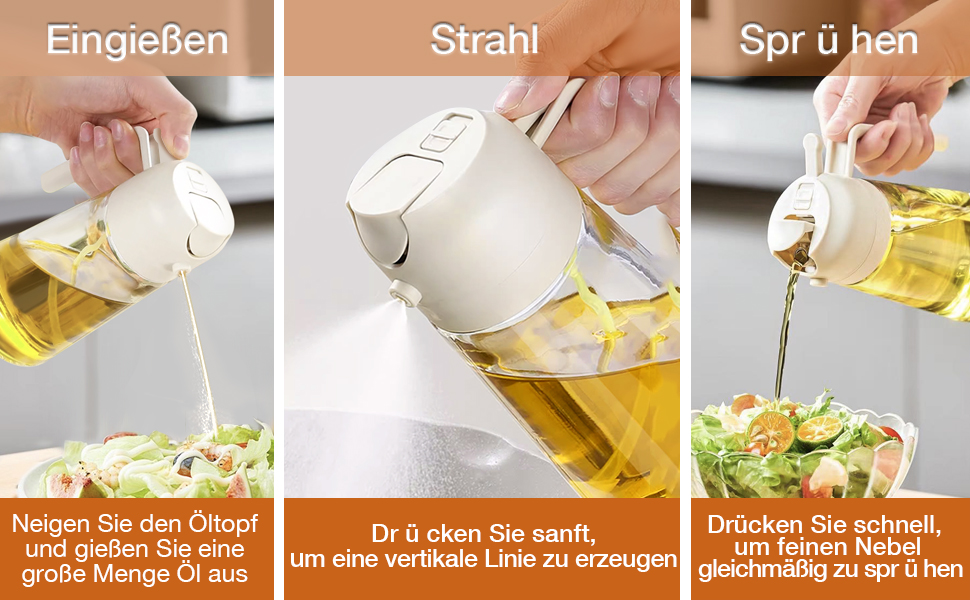 Incline la olla de aceite y vierta una gran cantidad de aceite