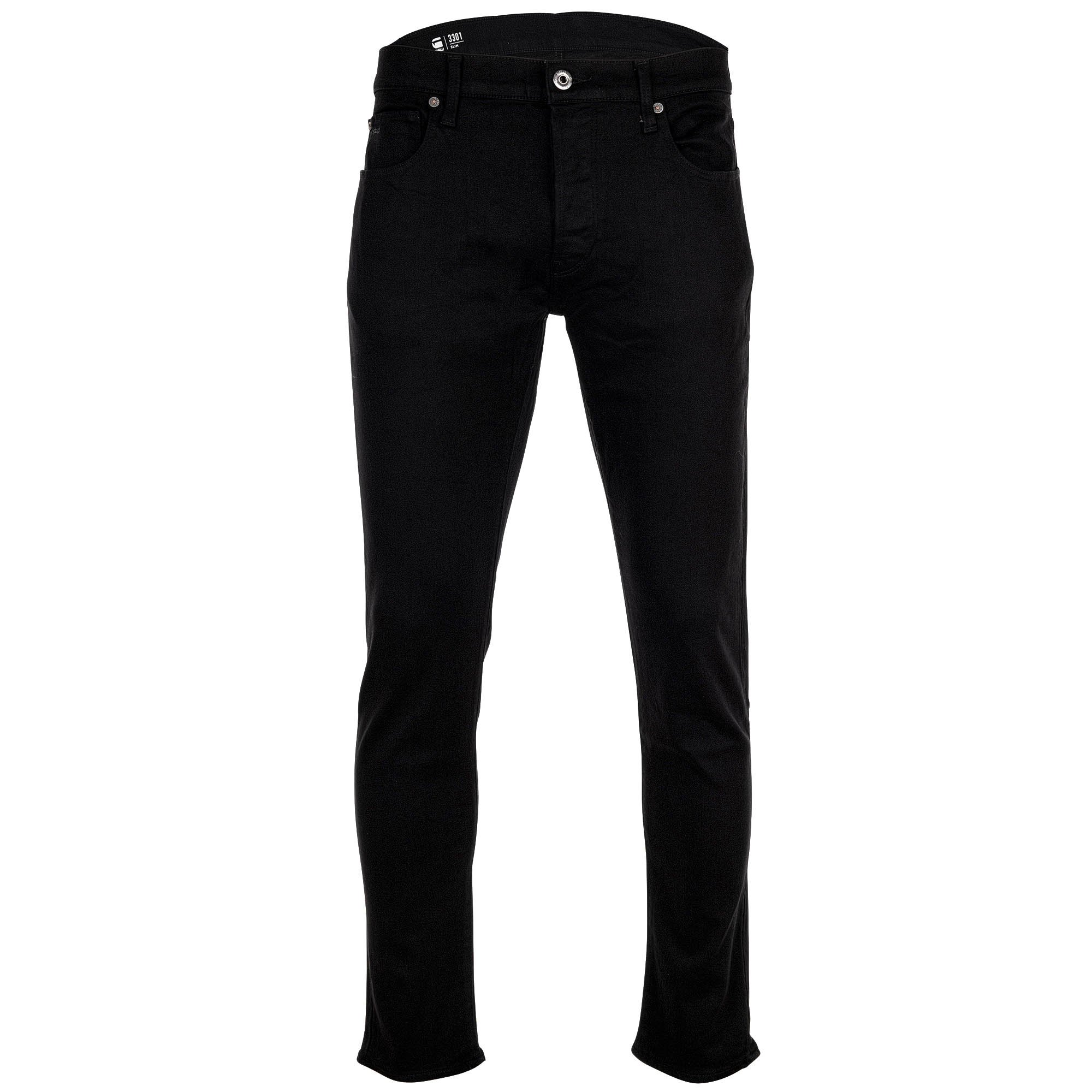 G-STAR Vaqueros para hombre - 3301 Slim, vaqueros superelásticos, corte ajustado, largo 34 3301 Slim Pitch Black