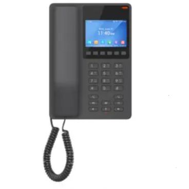 Grandstream ghp631 tel&eacute fono ip compacto negro, 2 cuentas sip, 2 l&iacute neas. 1 puerto 10/100 poe. pantalla lcd a color de 480x320 (3.5 pulgadas).puede utilizarse en escritorio o pared. no psu