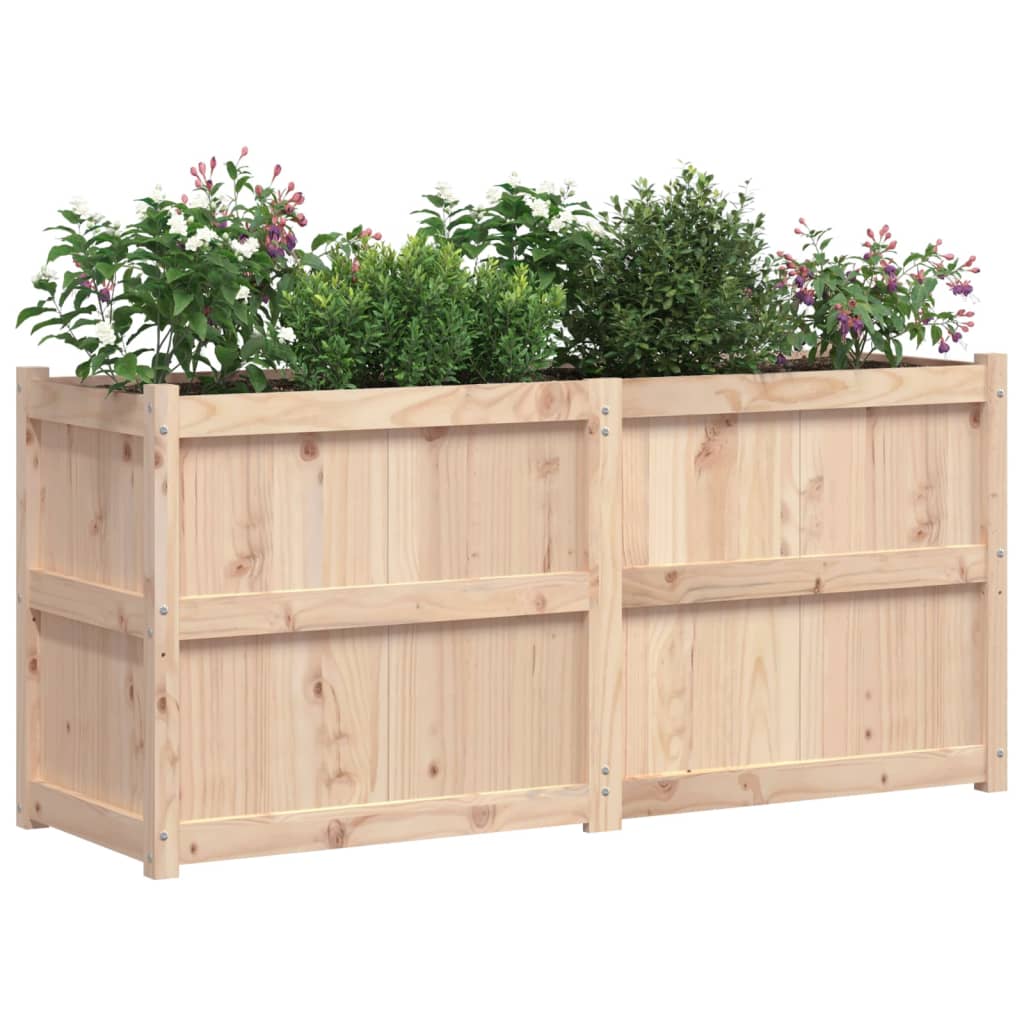 vidaXL Jardinera de madera de pino impregnada 150x50x70 cm Color Pino natural,  Pino blanco,  Marrón pino y mas