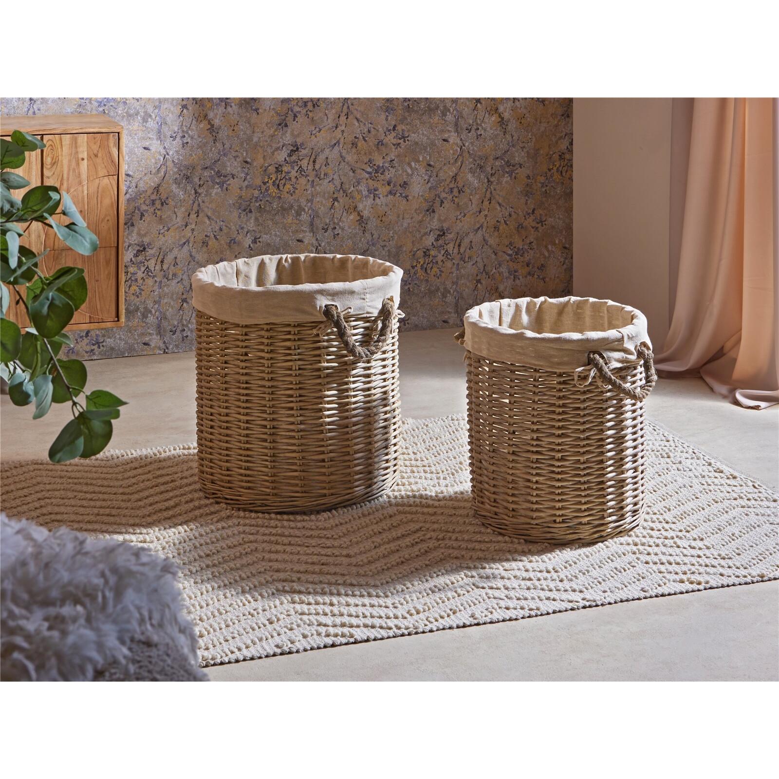 Cesto contenedor mimbre interior yute c/asas 50d cms. s/2 50dx50 cms , El mejor complemento para tu hogar.