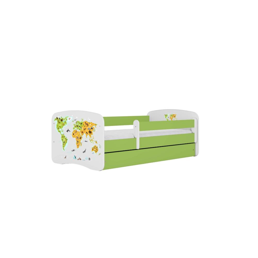 Cama 140 x 70 cm Kocot Kids com gaveta Babydreams Map Green