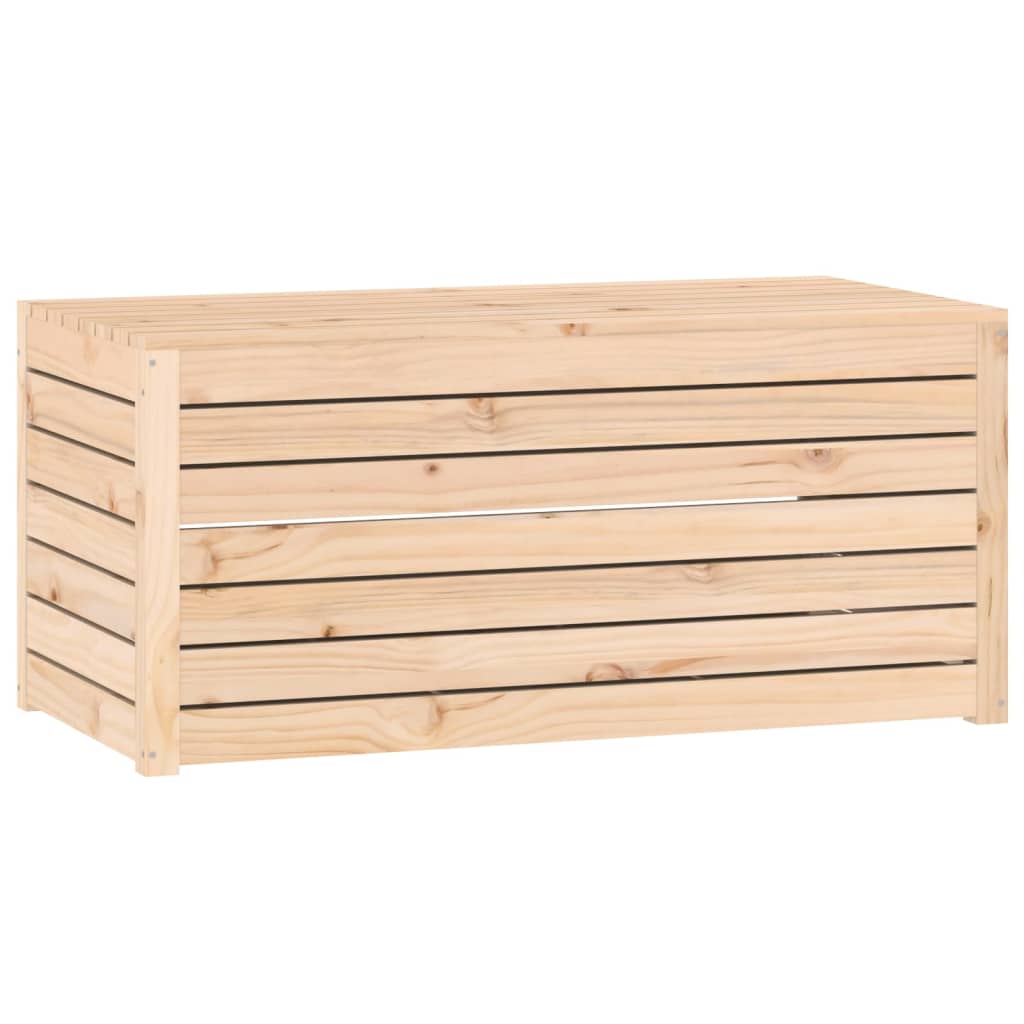 vidaXL Baúl de jardín madera maciza de pino 101x50,5x46,5 cm