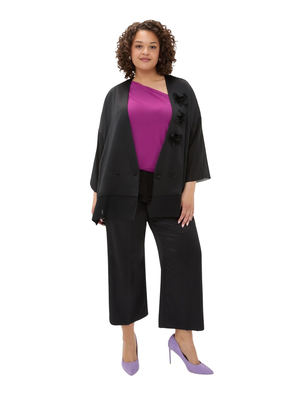 Fiorella Rubino - Pantalones cropped de raso