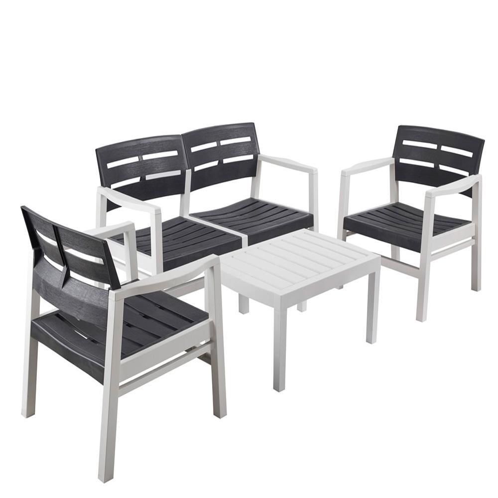 Tresillo surabaya sin cojines bicolor conjunto