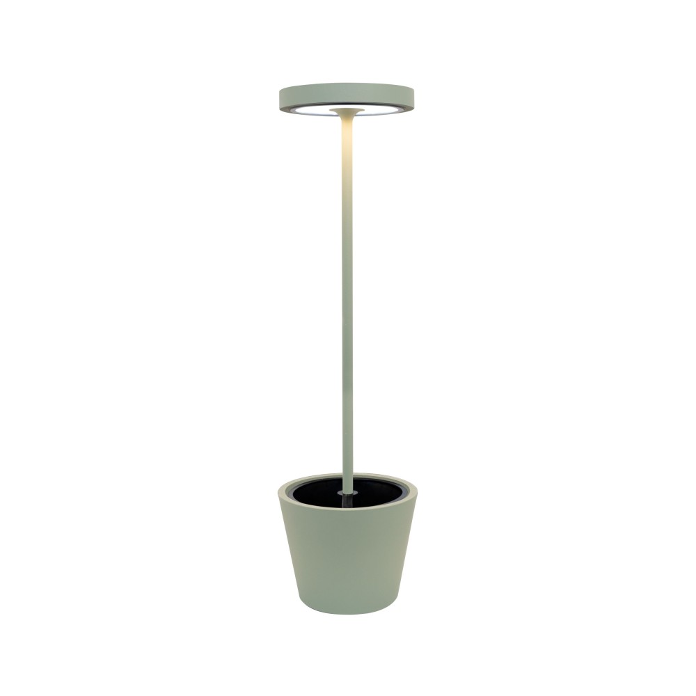Poldina Reverso Solar L Sage - Lámpara de pie LED solar y recargable 11,7W - Lámpara de pie para exterior e interior H.156cm - ZAFFERANO
