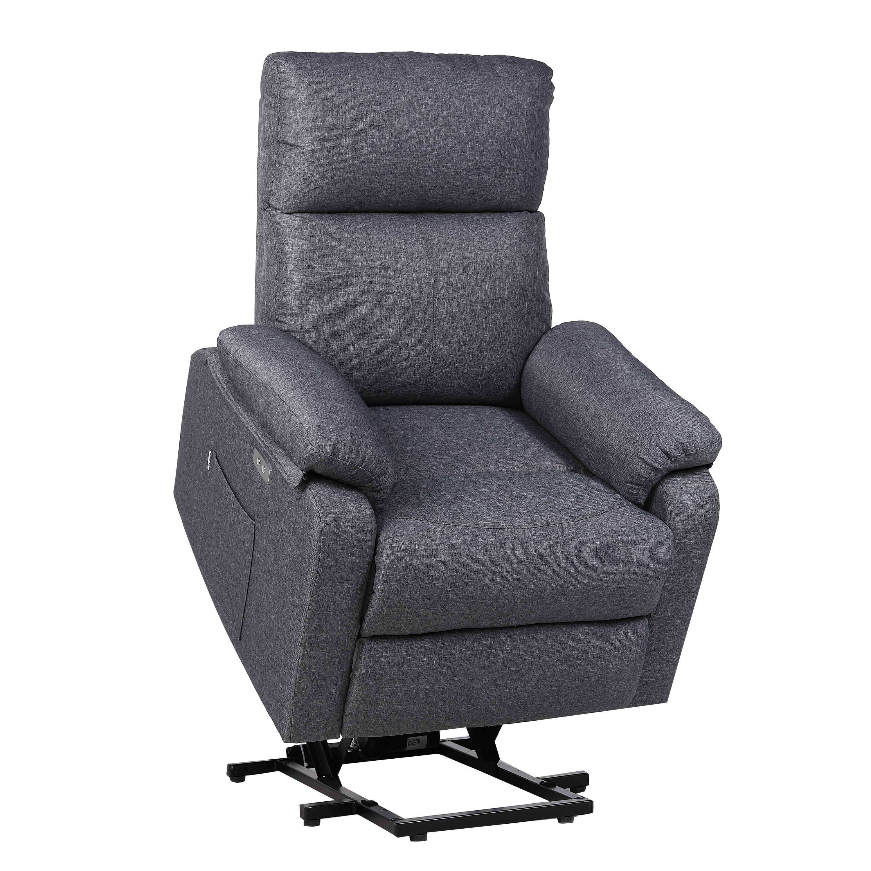 ECODE® Sillón Reclinable Eléctrico Elevador de Tela con Reposabrazos Lavables, Sistema Pared Cero, Calor y USB de Carga – Comodidad para Personas Mayores en Salones o Espacios Reducidos