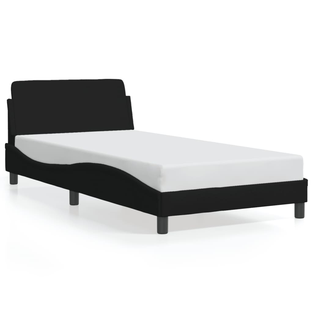 vidaXL Estructura de cama Dover tela negro 100x200 cm