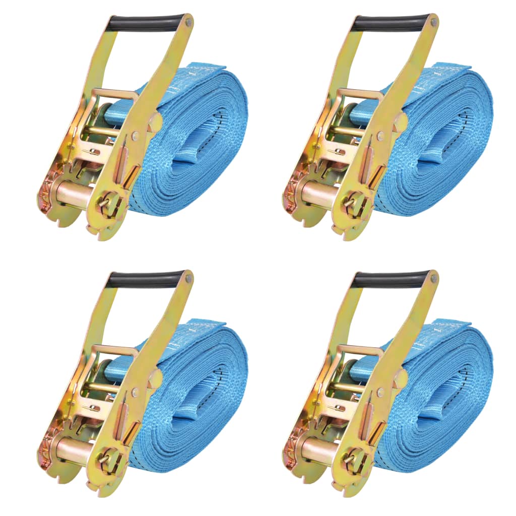 vidaXL Correas de sujeción de trinquete 4 uds 4T 8mx50mm azul