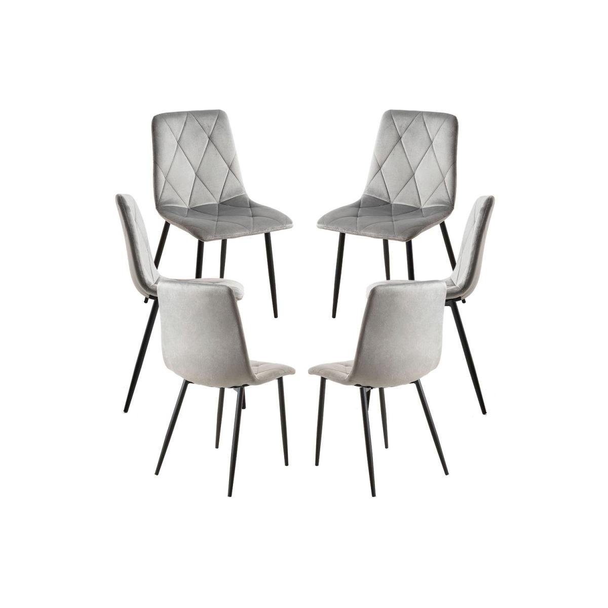 Regalos Miguel - Packs Sillas Comedor - Pack 6 Sillas Lyke Terciopelo - Gris claro
