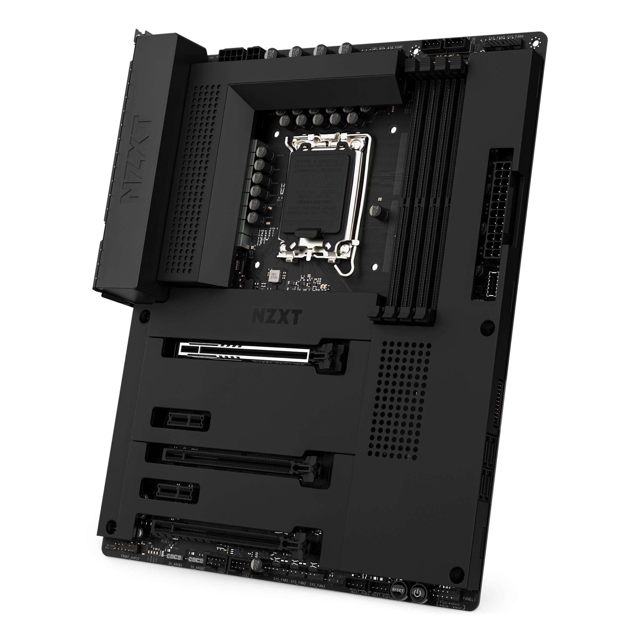 NZXT N7 Z790 Motherboard - N7-Z79XT-W1 - Intel Z790 chipset (Support 12th, 13th, 14th Gen CPUs) - ATX Gaming Motherboard - Integrated I/O Shield - WiFi 6E connectivity - Bluetooth - Negro